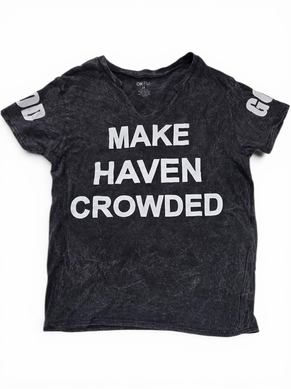 On Fire "Make Haven Crowded" Christian Graphic Tee – Size 2X – NWT